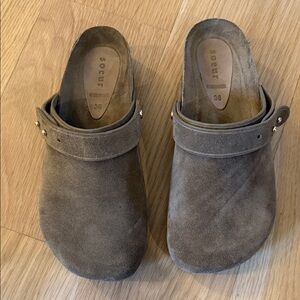 Soeur Brown Suede Women's Mules